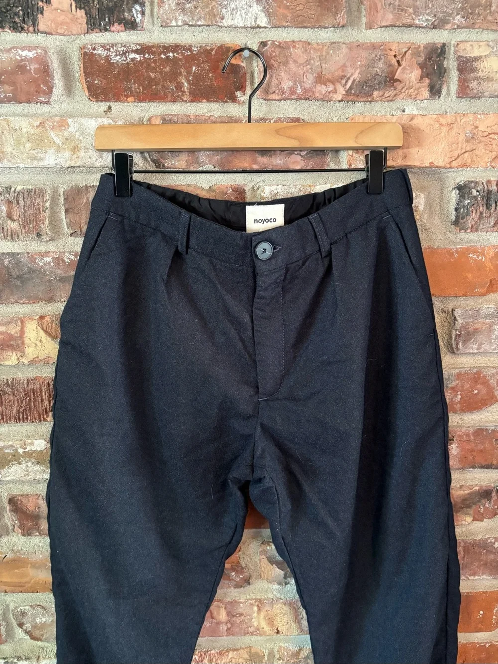 Noyoco Black 100% Wool Trouser Pants, M